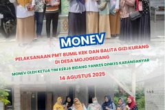 MONEV Pelaksanaan Bumil KEK dan Balita Gizi Kurang di Desa Mojogedang 14 Agustus 2025